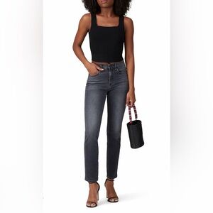 A.L.C. Victoria Black Square Neck Crop Top